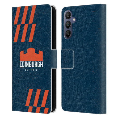 Edinburgh Rugby Logo Art Navy Blue Leather Book Wallet Case Cover For Samsung Galaxy A15