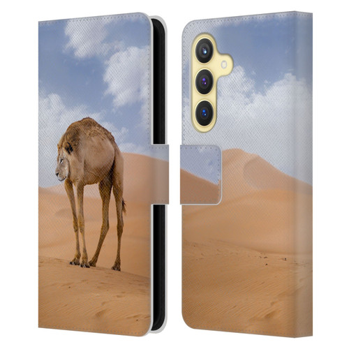 Pixelmated Animals Surreal Wildlife Camel Lion Leather Book Wallet Case Cover For Samsung Galaxy S24 5G