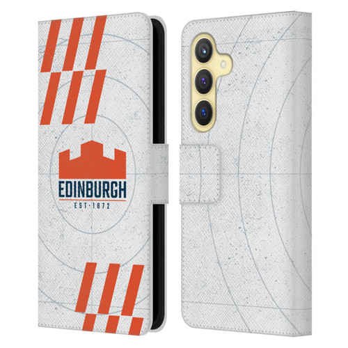 Edinburgh Rugby Logo Art White Leather Book Wallet Case Cover For Samsung Galaxy S24 5G