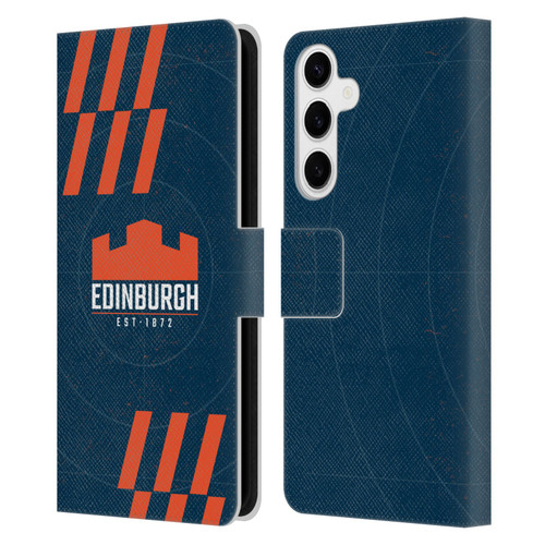 Edinburgh Rugby Logo Art Navy Blue Leather Book Wallet Case Cover For Samsung Galaxy S24+ 5G