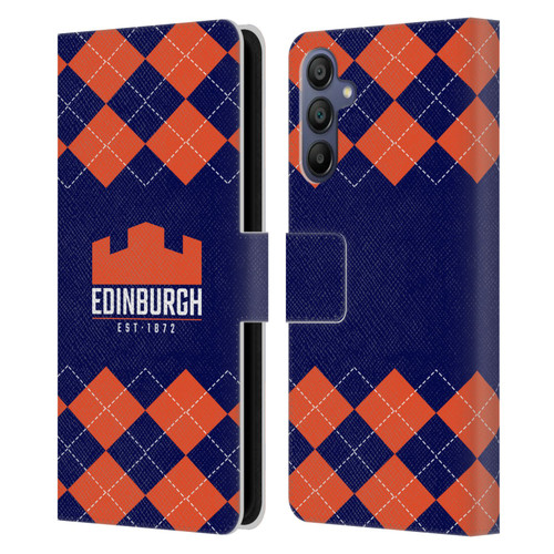 Edinburgh Rugby Logo 2 Argyle Leather Book Wallet Case Cover For Samsung Galaxy A15