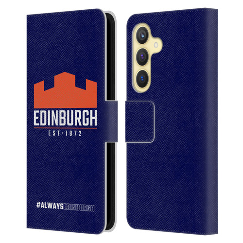 Edinburgh Rugby Logo 2 Always Edinburgh Leather Book Wallet Case Cover For Samsung Galaxy S24 5G