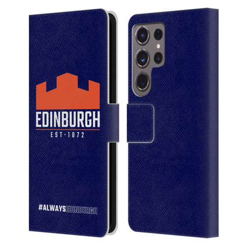 Edinburgh Rugby Logo 2 Always Edinburgh Leather Book Wallet Case Cover For Samsung Galaxy S24 Ultra 5G