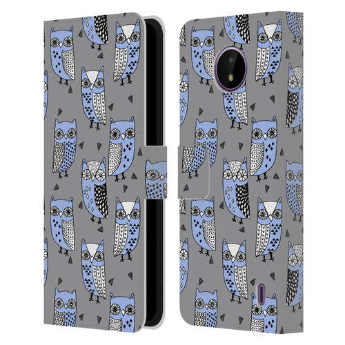 Andrea Lauren Design Birds Owls Leather Book Wallet Case Cover For Nokia C10 / C20