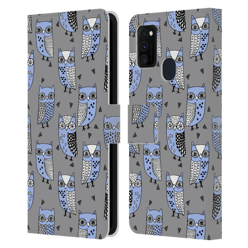 Andrea Lauren Design Birds Owls Leather Book Wallet Case Cover For Samsung Galaxy M30s (2019)/M21 (2020)