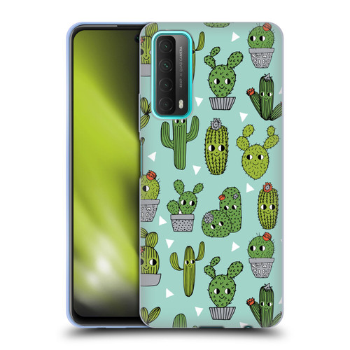 Andrea Lauren Design Plant Pattern Happy Cactus Soft Gel Case for Huawei P Smart (2021)