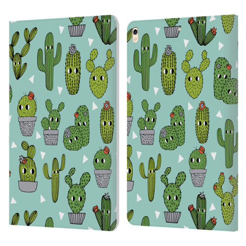 Andrea Lauren Design Plant Pattern Happy Cactus Leather Book Wallet Case Cover For Apple iPad Pro 10.5 (2017)