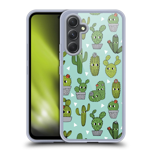 Andrea Lauren Design Plant Pattern Happy Cactus Soft Gel Case for Samsung Galaxy A54 5G
