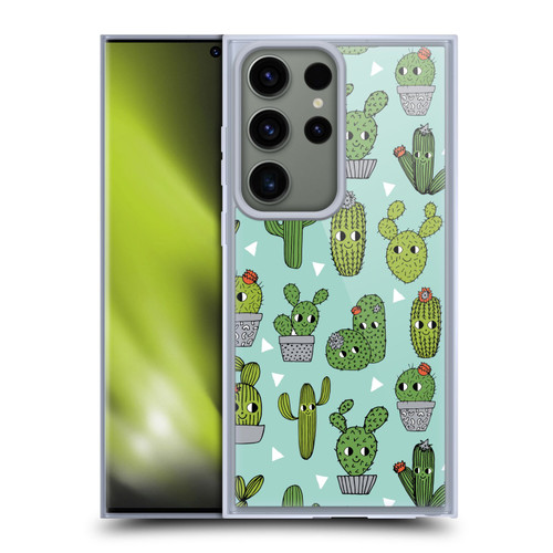 Andrea Lauren Design Plant Pattern Happy Cactus Soft Gel Case for Samsung Galaxy S23 Ultra 5G