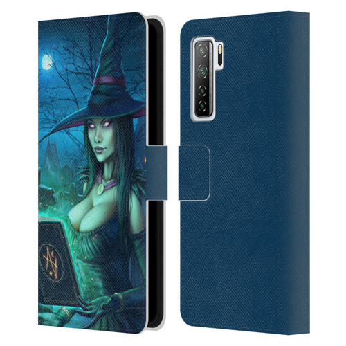 Christos Karapanos Dark Hours Witch Leather Book Wallet Case Cover For Huawei Nova 7 SE/P40 Lite 5G