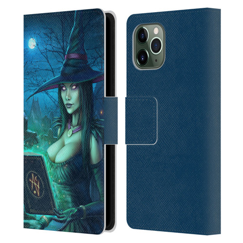 Christos Karapanos Dark Hours Witch Leather Book Wallet Case Cover For Apple iPhone 11 Pro