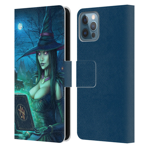 Christos Karapanos Dark Hours Witch Leather Book Wallet Case Cover For Apple iPhone 12 / iPhone 12 Pro