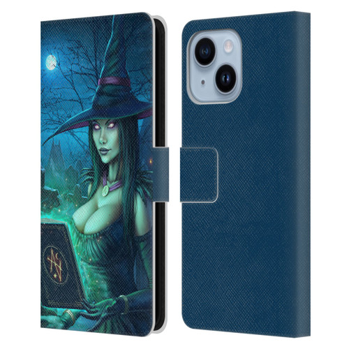 Christos Karapanos Dark Hours Witch Leather Book Wallet Case Cover For Apple iPhone 14 Plus