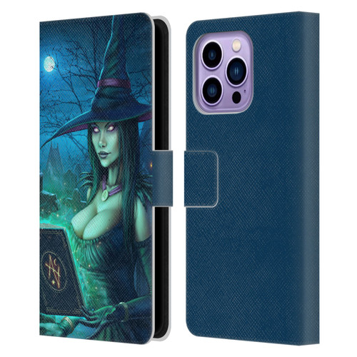 Christos Karapanos Dark Hours Witch Leather Book Wallet Case Cover For Apple iPhone 14 Pro Max