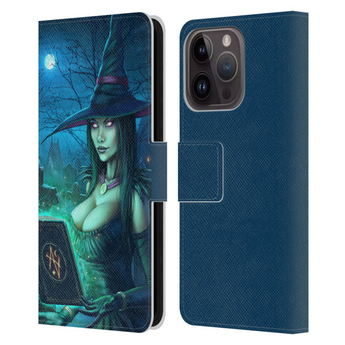 Christos Karapanos Dark Hours Witch Leather Book Wallet Case Cover For Apple iPhone 15 Pro