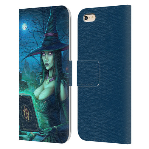 Christos Karapanos Dark Hours Witch Leather Book Wallet Case Cover For Apple iPhone 6 Plus / iPhone 6s Plus