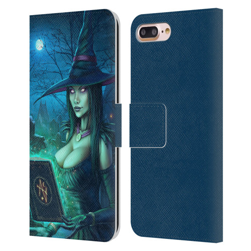 Christos Karapanos Dark Hours Witch Leather Book Wallet Case Cover For Apple iPhone 7 Plus / iPhone 8 Plus