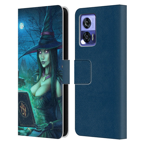 Christos Karapanos Dark Hours Witch Leather Book Wallet Case Cover For Motorola Edge 30 Neo 5G