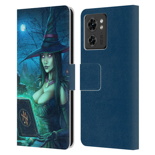 Christos Karapanos Dark Hours Witch Leather Book Wallet Case Cover For Motorola Moto Edge 40
