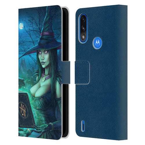 Christos Karapanos Dark Hours Witch Leather Book Wallet Case Cover For Motorola Moto E7 Power / Moto E7i Power