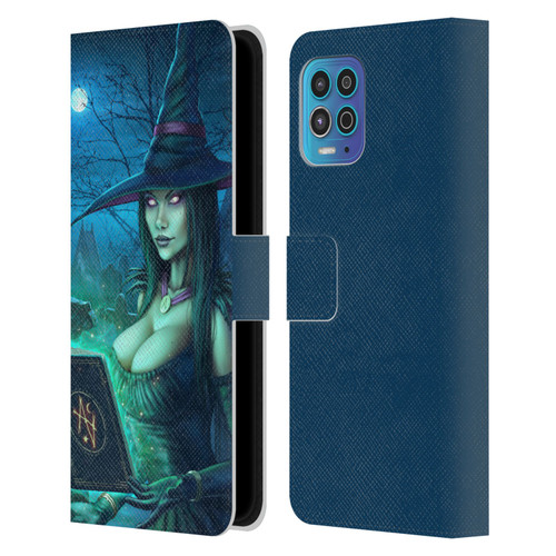 Christos Karapanos Dark Hours Witch Leather Book Wallet Case Cover For Motorola Moto G100