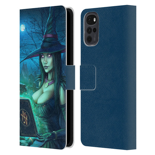 Christos Karapanos Dark Hours Witch Leather Book Wallet Case Cover For Motorola Moto G22