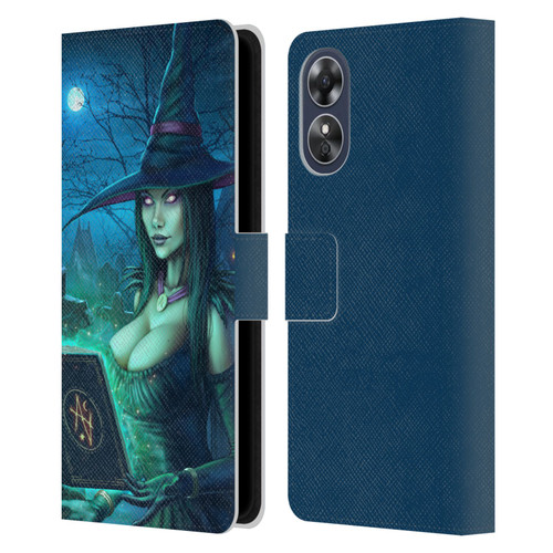 Christos Karapanos Dark Hours Witch Leather Book Wallet Case Cover For OPPO A17