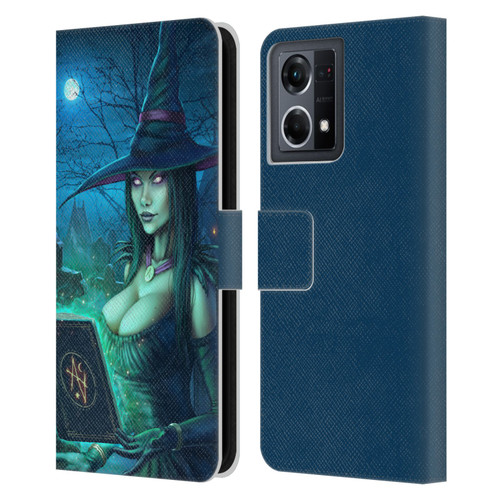 Christos Karapanos Dark Hours Witch Leather Book Wallet Case Cover For OPPO Reno8 4G