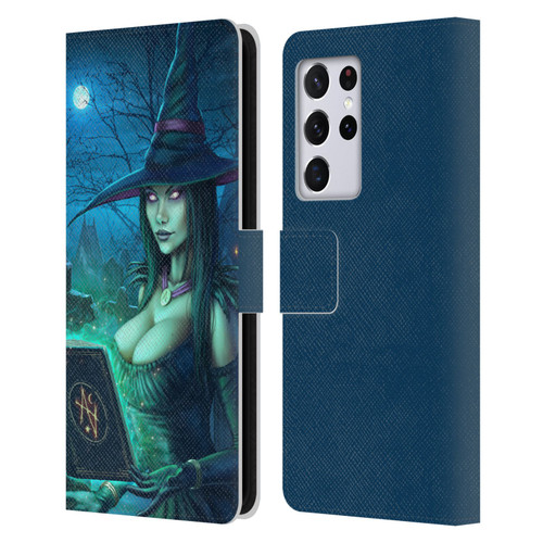 Christos Karapanos Dark Hours Witch Leather Book Wallet Case Cover For Samsung Galaxy S21 Ultra 5G