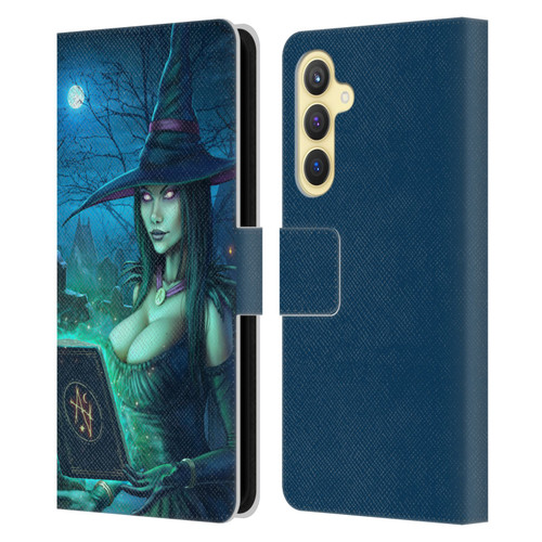 Christos Karapanos Dark Hours Witch Leather Book Wallet Case Cover For Samsung Galaxy S23 FE 5G