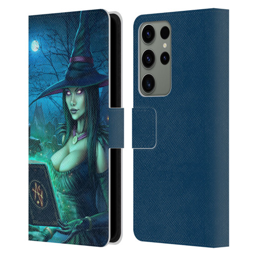Christos Karapanos Dark Hours Witch Leather Book Wallet Case Cover For Samsung Galaxy S23 Ultra 5G