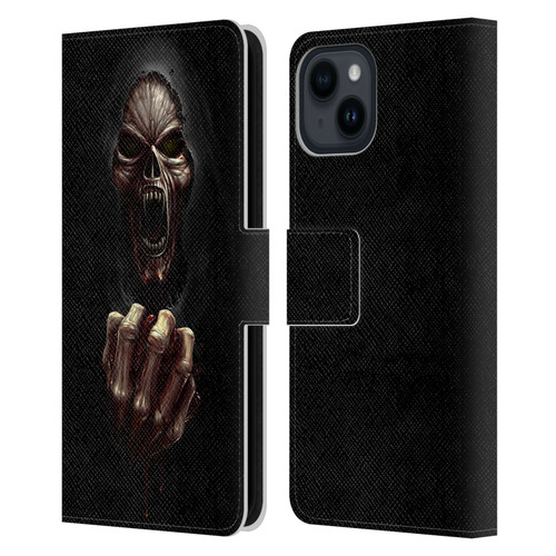 Christos Karapanos Horror Don't Break My Heart Leather Book Wallet Case Cover For Apple iPhone 15