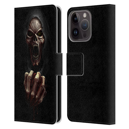Christos Karapanos Horror Don't Break My Heart Leather Book Wallet Case Cover For Apple iPhone 15 Pro