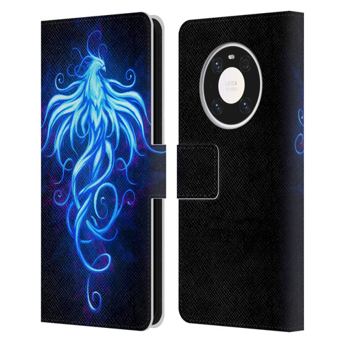 Christos Karapanos Phoenix 2 Royal Blue Leather Book Wallet Case Cover For Huawei Mate 40 Pro 5G