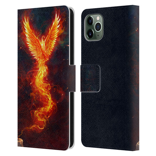 Christos Karapanos Phoenix 2 From The Last Spark Leather Book Wallet Case Cover For Apple iPhone 11 Pro Max