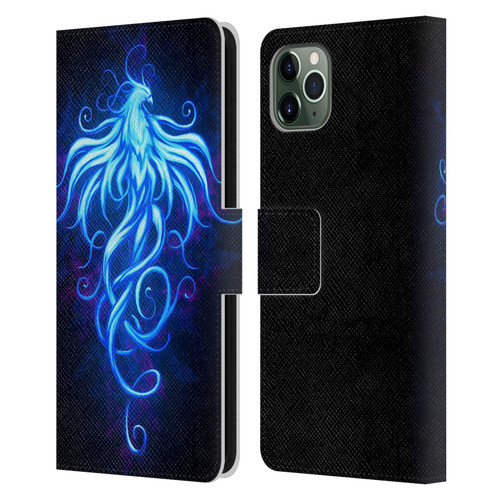 Christos Karapanos Phoenix 2 Royal Blue Leather Book Wallet Case Cover For Apple iPhone 11 Pro Max