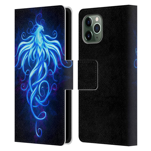 Christos Karapanos Phoenix 2 Royal Blue Leather Book Wallet Case Cover For Apple iPhone 11 Pro