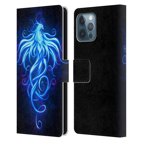 Christos Karapanos Phoenix 2 Royal Blue Leather Book Wallet Case Cover For Apple iPhone 12 Pro Max