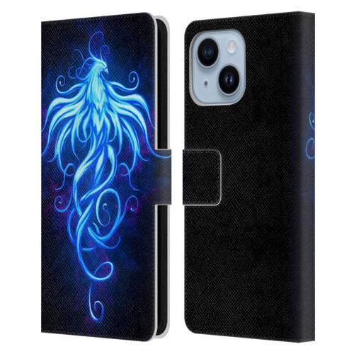 Christos Karapanos Phoenix 2 Royal Blue Leather Book Wallet Case Cover For Apple iPhone 14 Plus