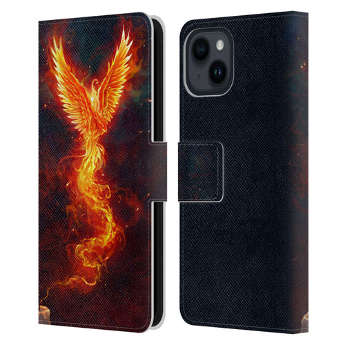 Christos Karapanos Phoenix 2 From The Last Spark Leather Book Wallet Case Cover For Apple iPhone 15