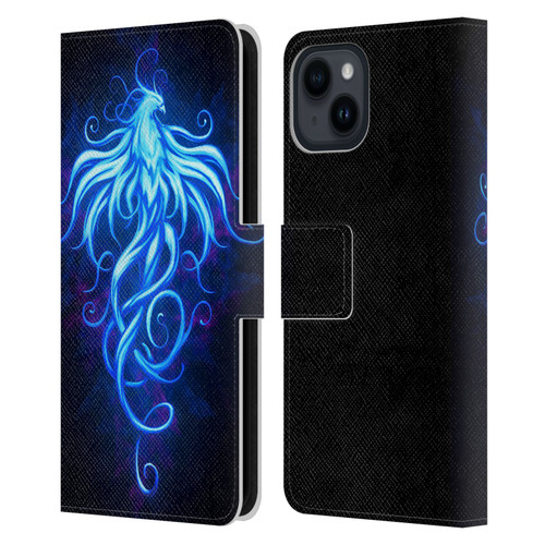 Christos Karapanos Phoenix 2 Royal Blue Leather Book Wallet Case Cover For Apple iPhone 15
