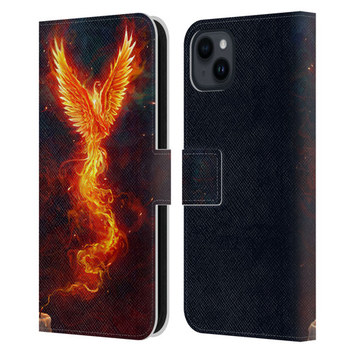 Christos Karapanos Phoenix 2 From The Last Spark Leather Book Wallet Case Cover For Apple iPhone 15 Plus