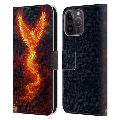 Christos Karapanos Phoenix 2 From The Last Spark Leather Book Wallet Case Cover For Apple iPhone 15 Pro Max