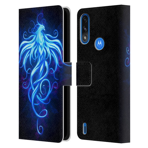 Christos Karapanos Phoenix 2 Royal Blue Leather Book Wallet Case Cover For Motorola Moto E7 Power / Moto E7i Power