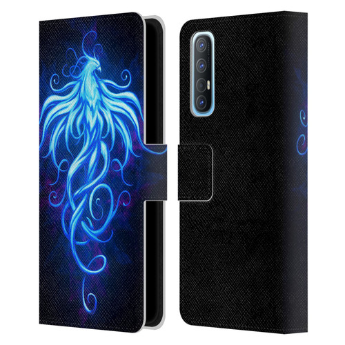 Christos Karapanos Phoenix 2 Royal Blue Leather Book Wallet Case Cover For OPPO Find X2 Neo 5G