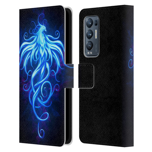 Christos Karapanos Phoenix 2 Royal Blue Leather Book Wallet Case Cover For OPPO Find X3 Neo / Reno5 Pro+ 5G