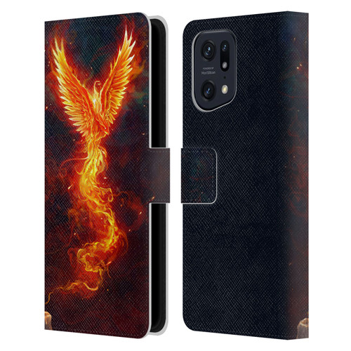 Christos Karapanos Phoenix 2 From The Last Spark Leather Book Wallet Case Cover For OPPO Find X5