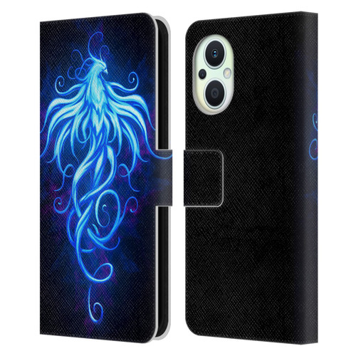 Christos Karapanos Phoenix 2 Royal Blue Leather Book Wallet Case Cover For OPPO Reno8 Lite