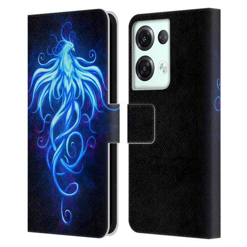 Christos Karapanos Phoenix 2 Royal Blue Leather Book Wallet Case Cover For OPPO Reno8 Pro
