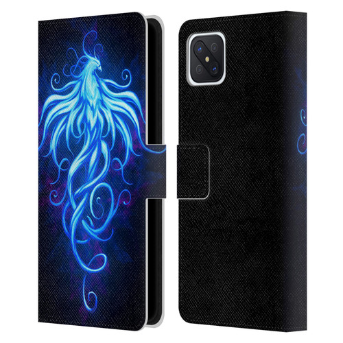 Christos Karapanos Phoenix 2 Royal Blue Leather Book Wallet Case Cover For OPPO Reno4 Z 5G